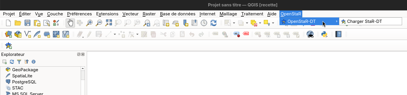 Accéder à OpenStaR-DT à partir du menu OpenStaR